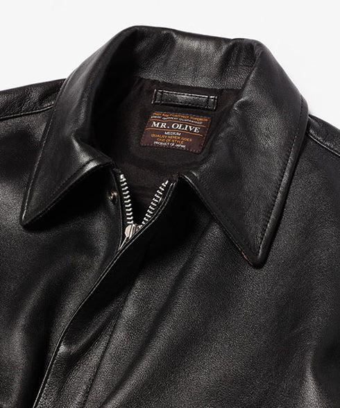 MR.OLIVE/ANTIQUE HAIR SHEEP LEATHER / FLIGHT JACKET ミスターオリーブ/アンティーク ヘアーシープレザー / フライトジャケット